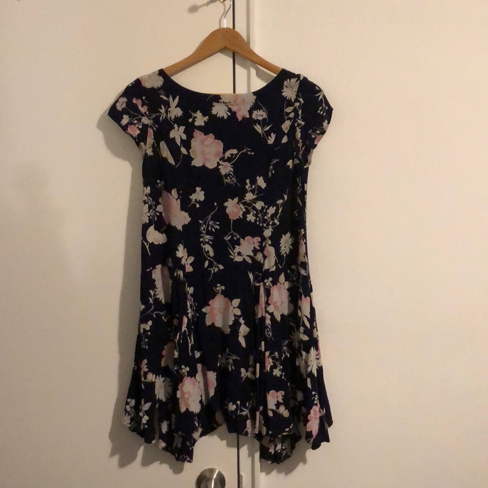 Navy blue floral dress